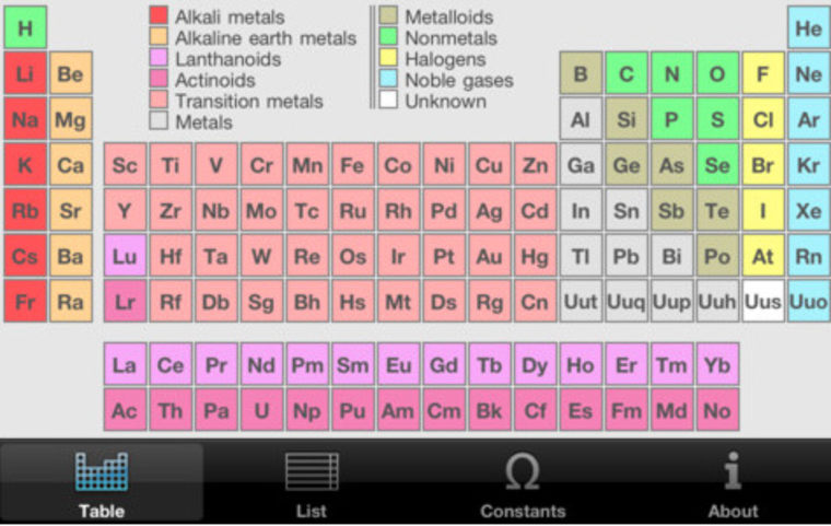 Image: \"Atomium: Periodic Table\" app for iPhone